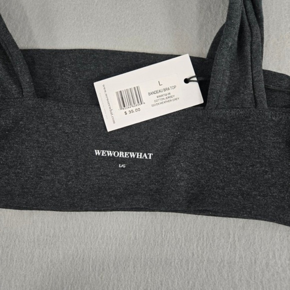 Weworewhat Bandeau Bralette Top Cotton Jersey Dark Heather Grey Size L - Picture 3 of 8